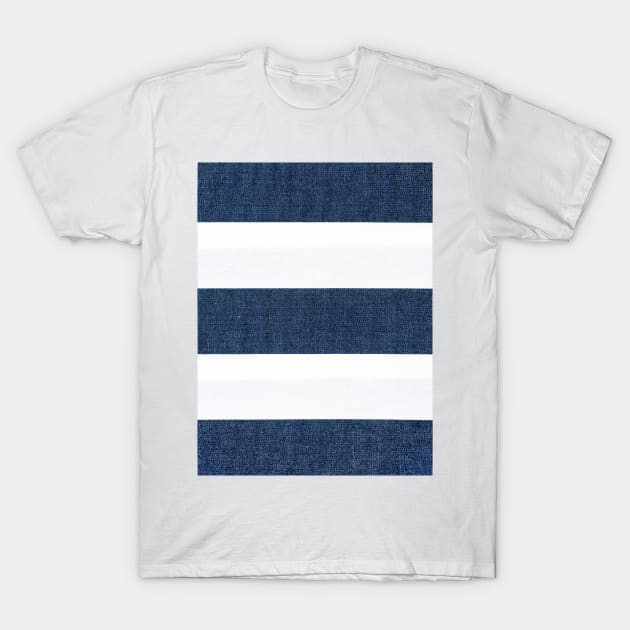 White & Navy Blue Stripes T-Shirt by NewburyBoutique